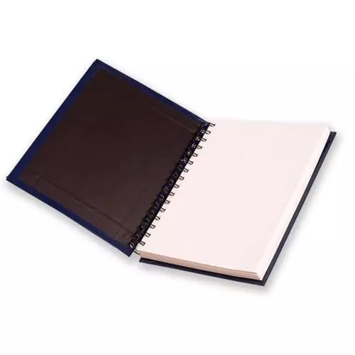 PAPERLLA Twin-Wire Spiral Sketch Book 120 Perforated Pages Plain A5 Size 160 GSM Paper, C02822