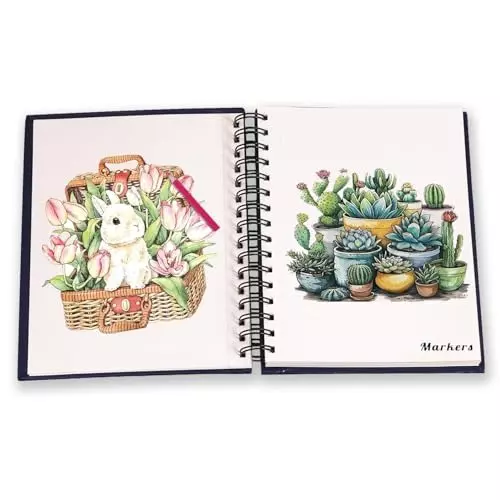 PAPERLLA Twin-Wire Spiral Sketch Book 120 Perforated Pages Plain A5 Size 160 GSM Paper, C02822