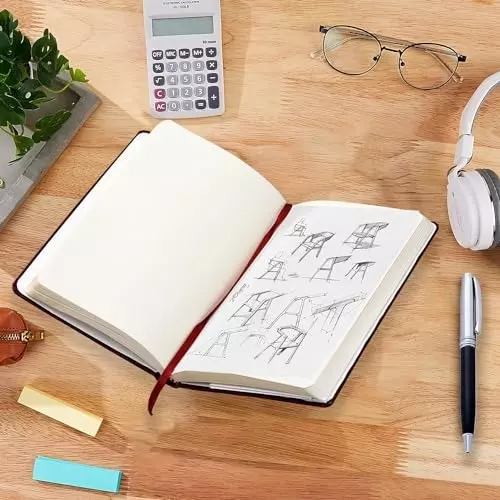 PAPERLLA Premium Notebook With Hard Bound Box A5 192 Pages 80 GSM leather Cover Red, C01880
