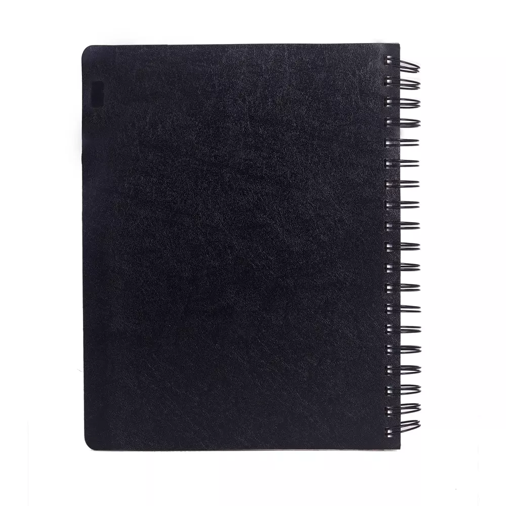 Saya 5 Subject Premium Wiro Notebook Black 300 Pages Single Ruled 70 GSM Paper B5 Size for Office & Collage Use, SY-1102