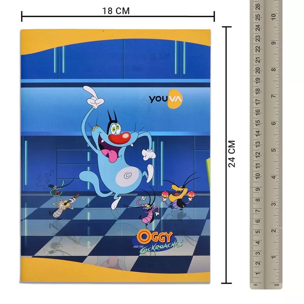 Youva by Navneet Jumbo Note Book 18 cmx24 cm 220 Pages Assorted Unruled 23351, (Pack of 12)