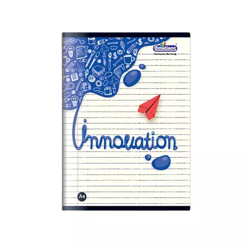 Emotions Single Line Note Book 272 Page A4 (21 x 29.7 cm) Saddle Stitch Type, Design Assorted