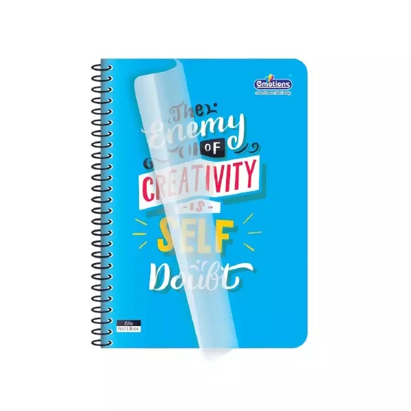 Emotions Elite Single Line Note Book 144 Page 21 x 29.5 cm Spiral Type, Design Assorted