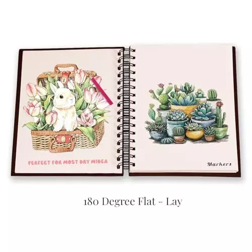 PAPERLLA Twin-Wire Spiral Sketch Book 120 Perforated Pages Plain A5 Size 160 GSM Paper, C02823
