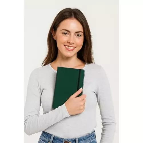 PAPERLLA Notebook Diary A5 Acid-Free Paper 240 Pages 80 GSM Cardboard Cover Forest Green, C01991