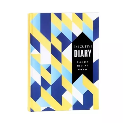 PAPERLLA Executive Diary A4 240 Pages Faux Leather Cover Pattern, T7-RLCU-X5TL