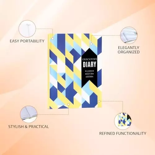 PAPERLLA Executive Diary A4 240 Pages Faux Leather Cover Pattern, T7-RLCU-X5TL