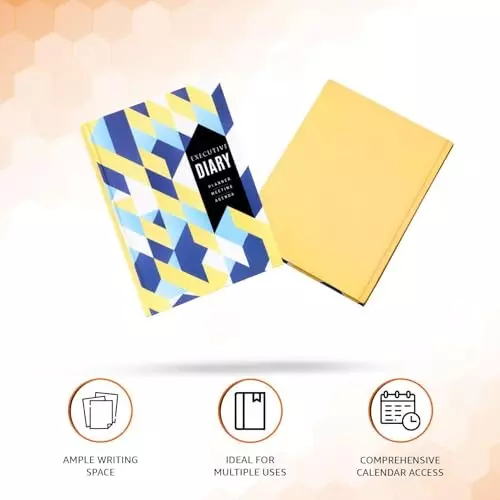 PAPERLLA Executive Diary A4 240 Pages Faux Leather Cover Pattern, T7-RLCU-X5TL