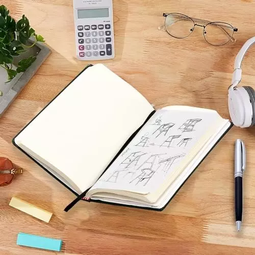 PAPERLLA Notebook With Elegant Hard Bound Box A5 192 Pages 80 GSM leather Cover Green, C01878