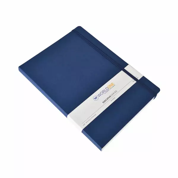 Worldone Bukram Harbound Executive Notebook With Elastic Closure and Pen Holder Size A5 Assorted Color, WPP1455