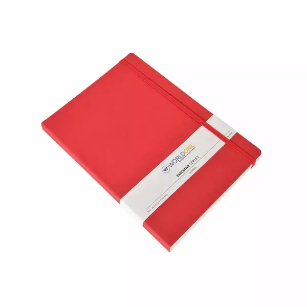 Worldone Bukram Harbound Executive Notebook With Elastic Closure and Pen Holder Size A5 Assorted Color, WPP1455