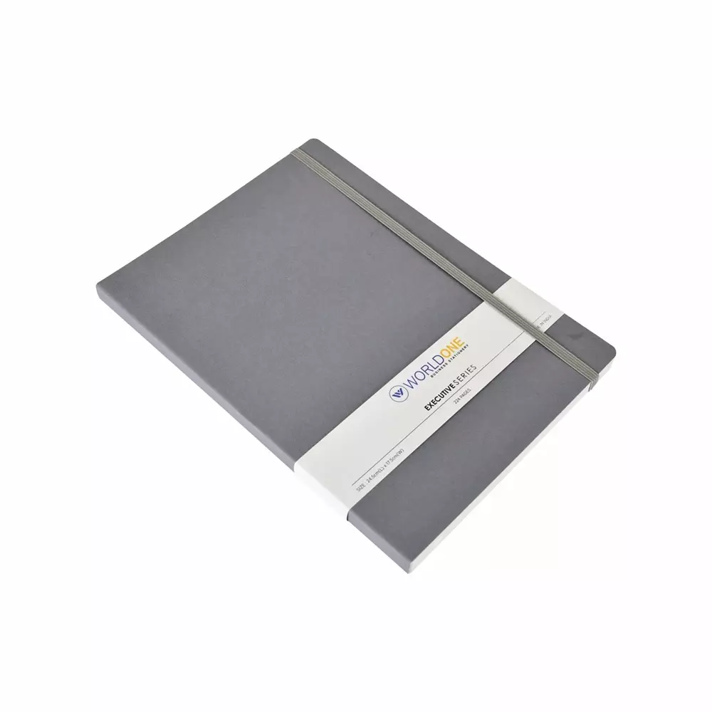 Worldone Bukram Harbound Executive Notebook With Elastic Closure and Pen Holder Size A5 Assorted Color, WPP1455