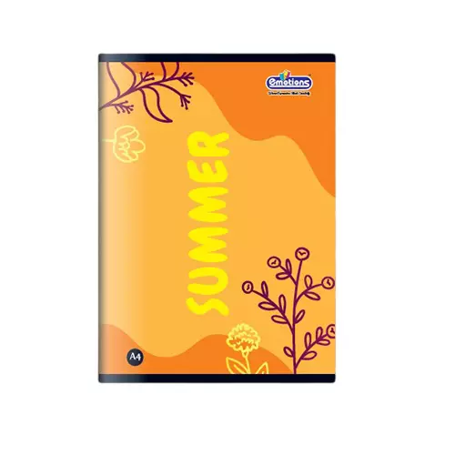 Emotions Single Line Note Book 192 Page A4 (21 x 29.7 cm) Saddle Stitch Type, Design Assorted