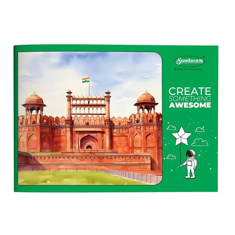 Sundaram Soft Bound Drawing Book 34 x 24 (A4) 36 Pages Green, D-5