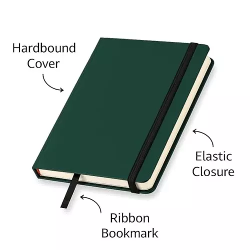 PAPERLLA Notebook Diary A5 240 Pages 80 GSM Cardboard Cover Green, C02001