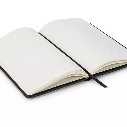 PAPERLLA Notebook Diary A5 Natural Shade Paper 240 Pages 80 GSM Cardboard Cover Charcoal Black, C01994
