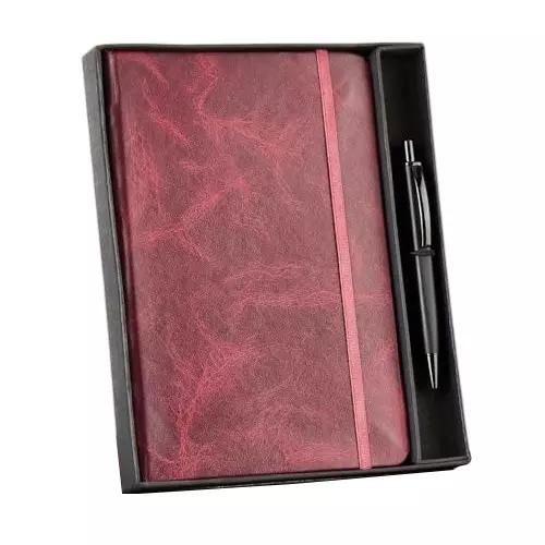 PAPERLLA Journal Note Book A5 Cardboard Cover Squared With Elegant Ribbon Bookmark, C01873
