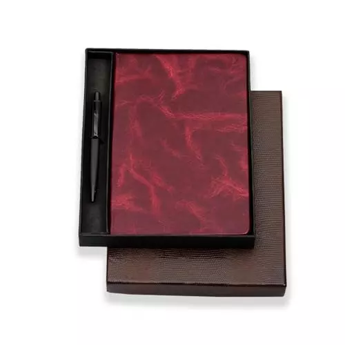 PAPERLLA Journal Note Book A5 Cardboard Cover Squared With Elegant Ribbon Bookmark, C01873