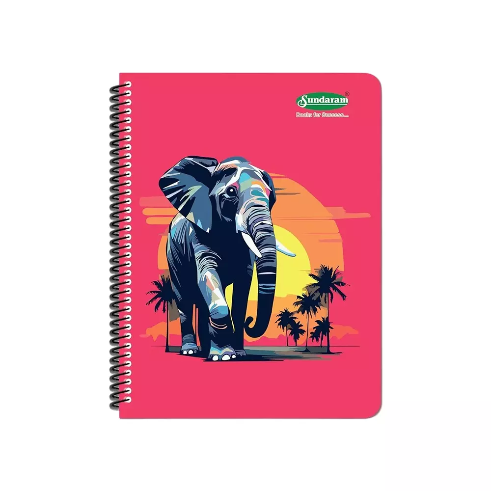 Sundaram Spiral Long Note Book 300 Pages A4 Single Line/No Lines Paper Assorted, S-13