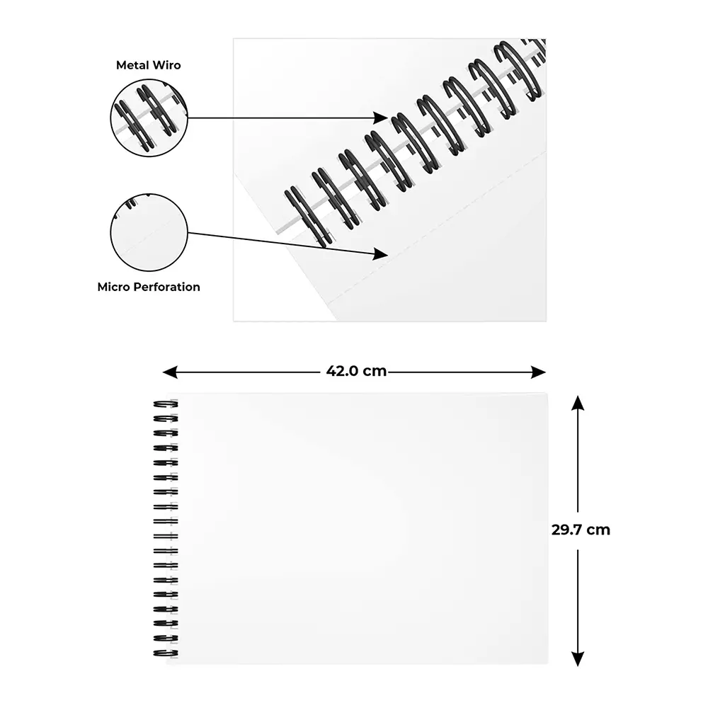 Solo Sketch Book (Portrait) D2 A3 White Color, SBA3PD2
