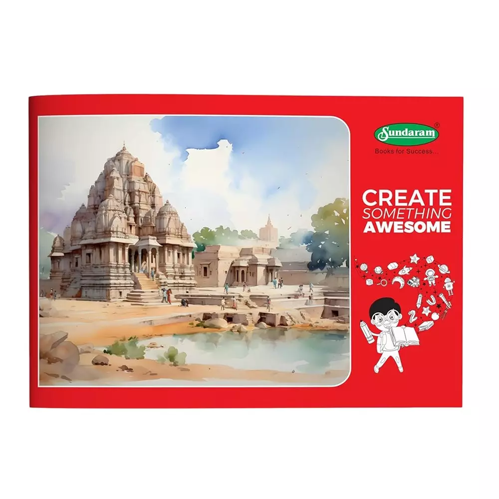 Sundaram Soft Bound Drawing Book 24 x 17 (A3) 36 Pages Red, D-3