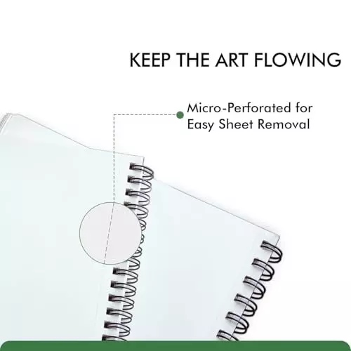 PAPERLLA Spiral-Bound Sketch Book 120 Page Plain Size 160 GSM Paper, C02824