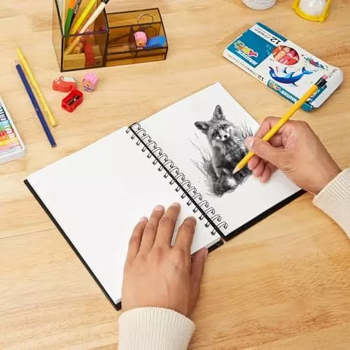 PAPERLLA Spiral-Bound Sketch Book 120 Page Plain Size 160 GSM Paper, C02824