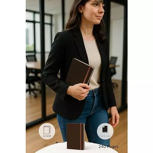 PAPERLLA Notebook Diary A5 240 Pages 80 GSM Cardboard Cover Brown, C02000