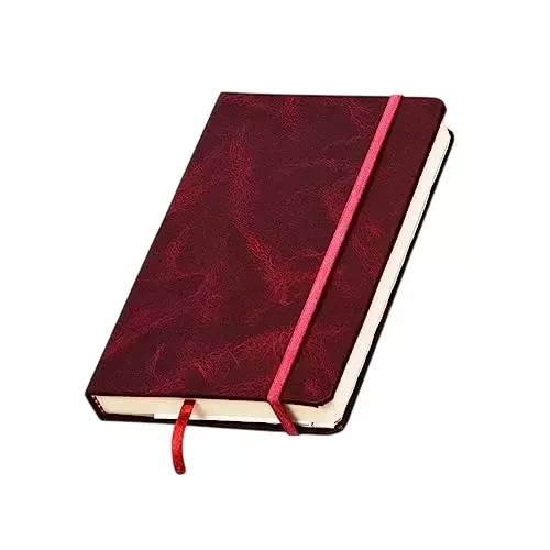 PAPERLLA Notebook Diary A5 Acid-Free Paper 240 Pages 80 GSM Cardboard Cover Red, C01998