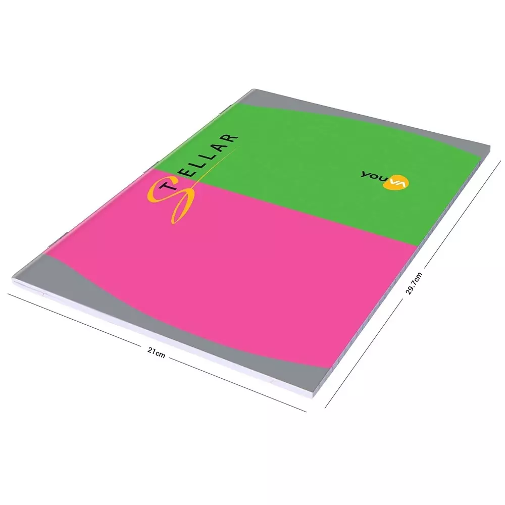 Youva by Navneet Stellar Foolscap Long Note Book 21 cmx33 cm 288 Pages 64 GSM Paper Single Line 23985, (Pack of 6)