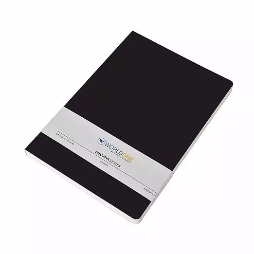 Worldone Bukram Flexi Cover Executive Notebook With Elastic Closure and Ribbon Size A5 Assorted Color, WPP1452 (Pack of 2)