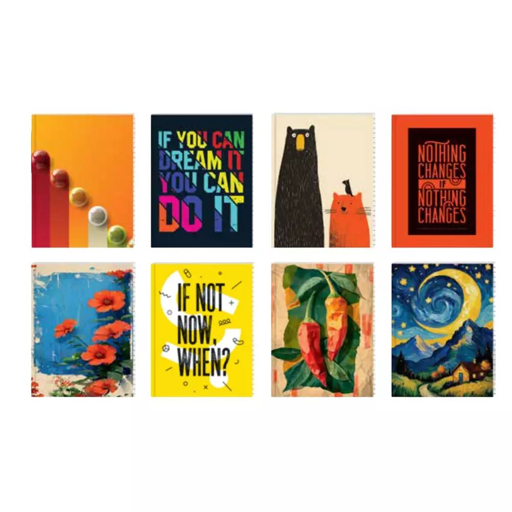Shape Case Bound Note Book B5 (16 x 21 cm) 240 Page Single Line Assorted, 22102