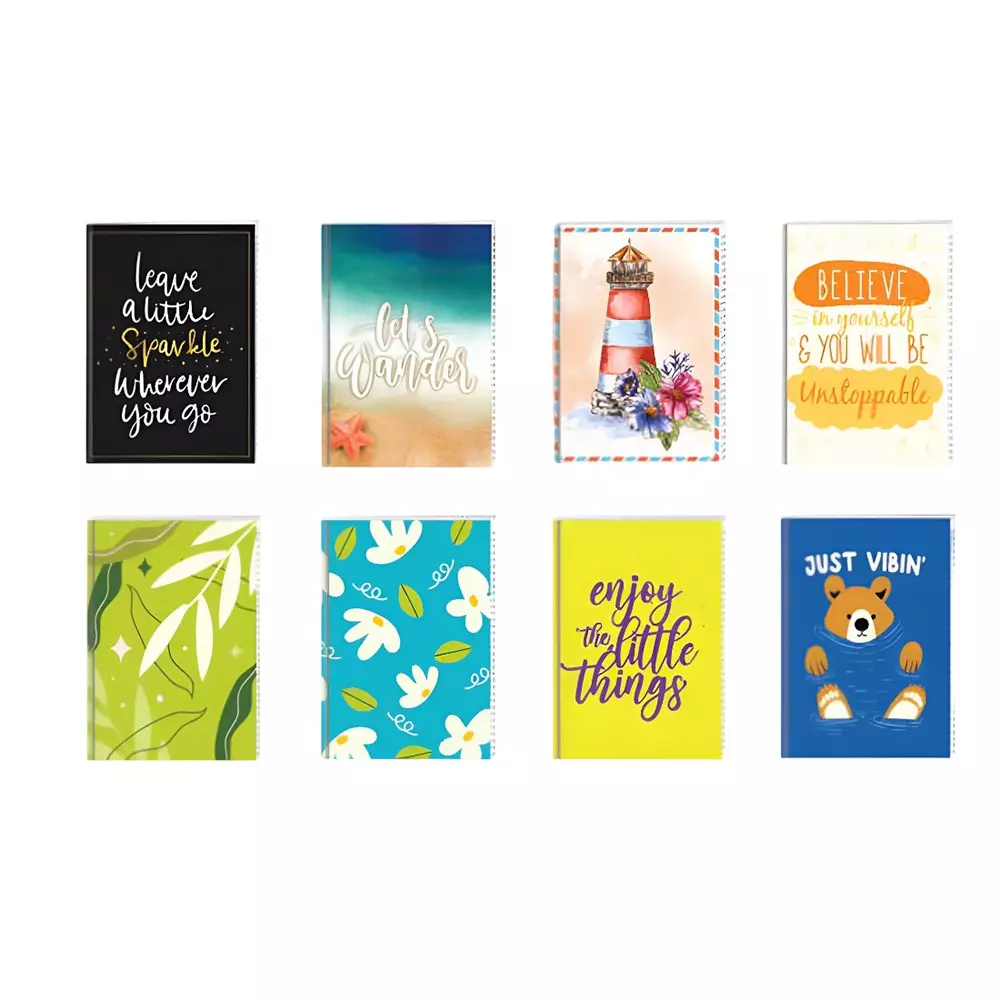 Shape Case Bound Note Book A7 (7.4 x 10.5 cm) 192 Page Single Line Assorted, 6501