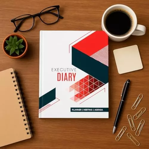 PAPERLLA Executive Appointment Diary A4 240 Pages 70 GSM Paper Cover White, C02605