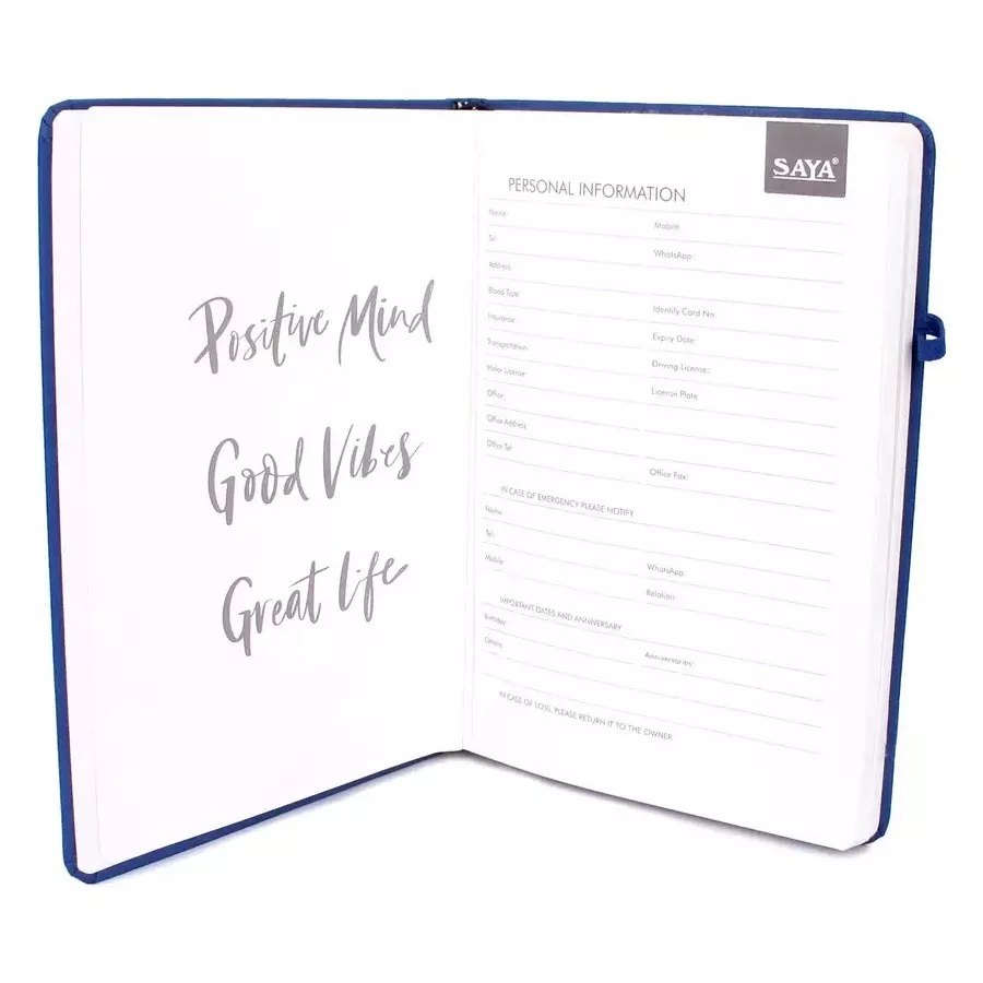 Saya Soft Touch Notebooks Multicolor 192 Pages Ruled Line 80 GSM Paper A5 Size for Office & Collage Use, SY-1403