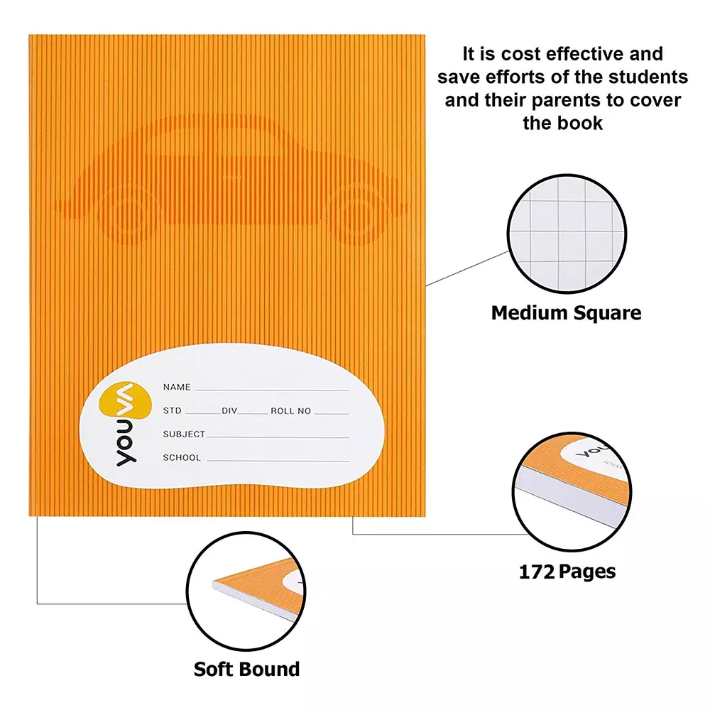 youva-note-book-155cmx188cm-172-page-brown-double-line-paper-23284-pack-of-5