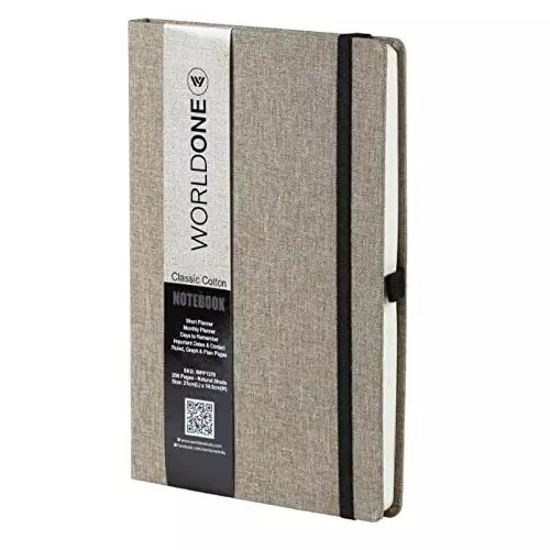 Worldone Classic Journal Notebook Cotton With Elastic Closure Size A5 Assorted Color, WPP1378