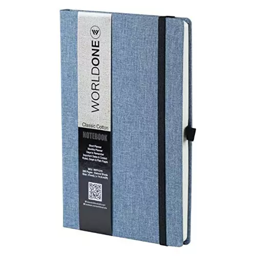Worldone Classic Journal Notebook Cotton With Elastic Closure Size A5 Assorted Color, WPP1378