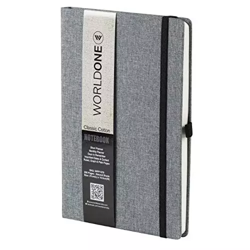 Worldone Classic Journal Notebook Cotton With Elastic Closure Size A5 Assorted Color, WPP1378