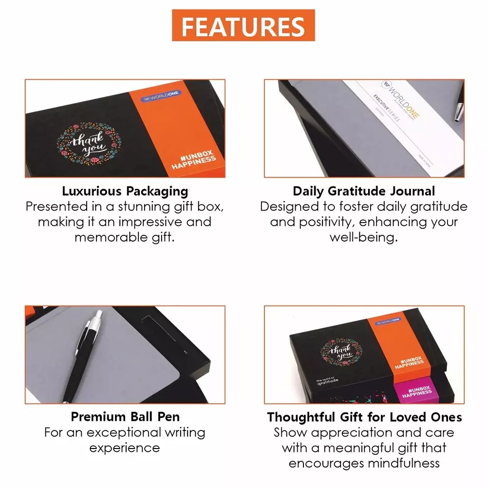 Worldone Executive Gift Set Notebook With Ball Pen Graced With Joy Size A5 Assorted Color, WPP1406