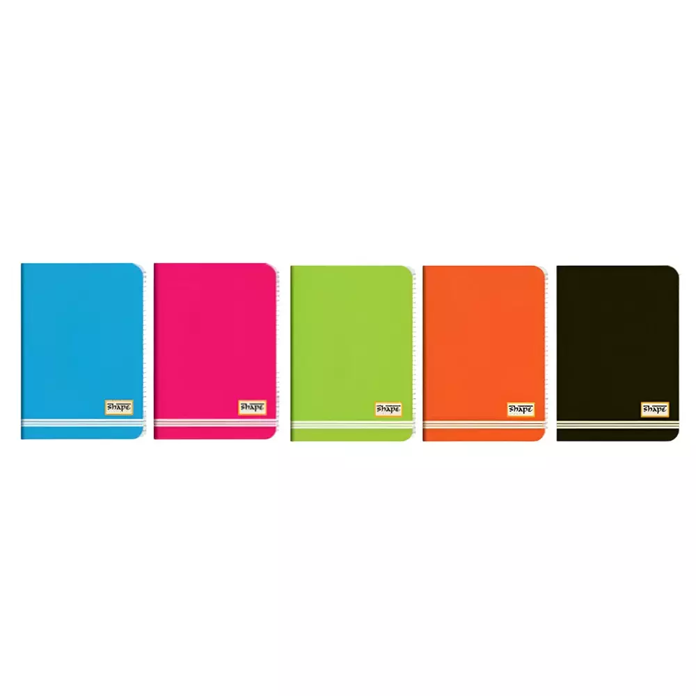 Shape Case Bound Round Corner Note Book A5 (14.8 x 21 cm) 192 Page Single Line Assorted, 6508