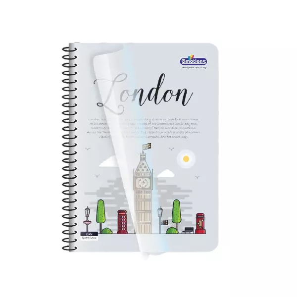 Emotions Elite Single Line Note Book 240 Page 21 x 29.5 cm Spiral Type, Design Assorted