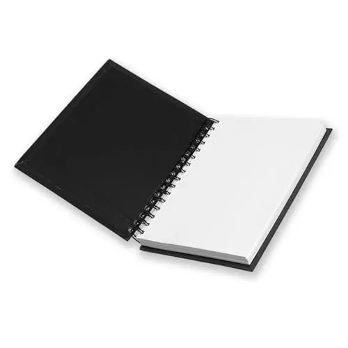PAPERLLA Twin-Wire Spiral Sketch Book 120 Perforated Pages Plain A5 Size 160 GSM Paper, C02821