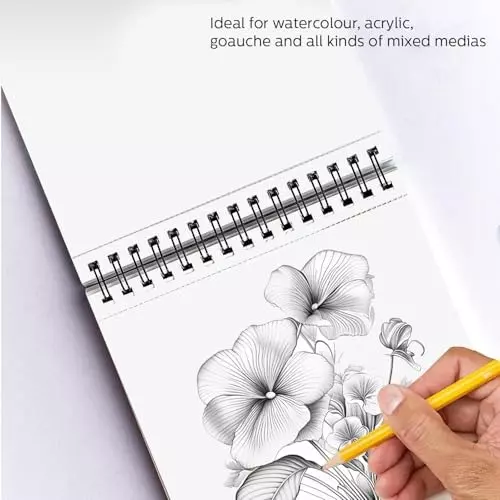 PAPERLLA Top Spiral Bound 160 GSM 25 Sheets White Paper Plain, C02819