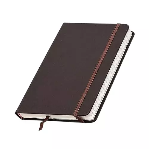PAPERLLA Notebook Diary A5 Acid-Free Paper 240 Pages 80 GSM Cardboard Cover Dark Brown, C01995