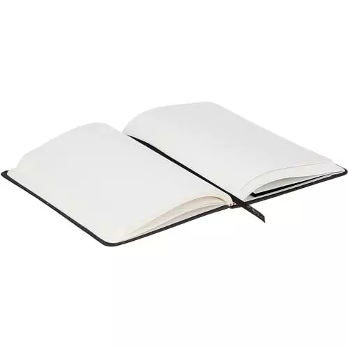PAPERLLA Notebook With Elegant Hard Bound Box A5 192 Pages 80 GSM leather Cover Black, C01876
