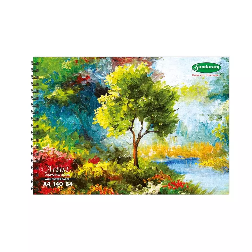 Sundaram Artist Drawing Book 64 Pages A4 Butter Paper Assorted, D-11B