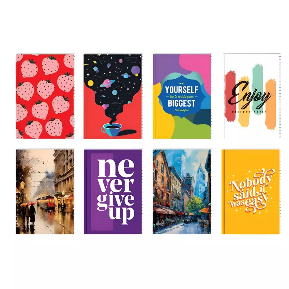 Shape Case Bound Note Book A5 (14.8 x 21 cm) 192 Page Single Line Assorted, 6504