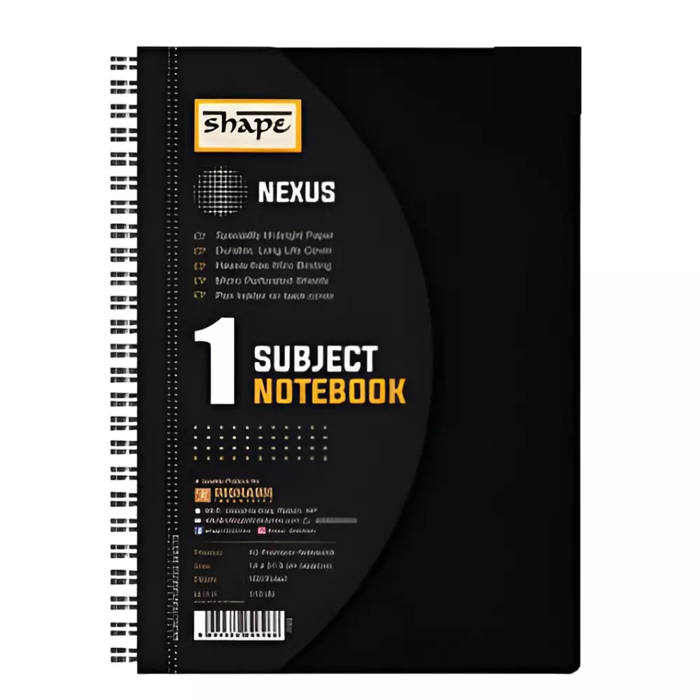 Shape Nexus Single Subject Note Book A4 (29.3 x 20.7 cm) 160 Page, 7701