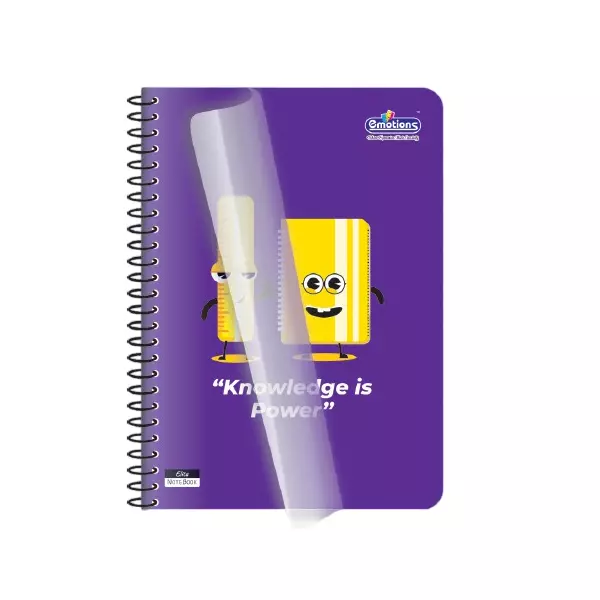 Emotions Elite Single Line Note Book 196 Page 21 x 29.5 cm Spiral Type, Design Assorted